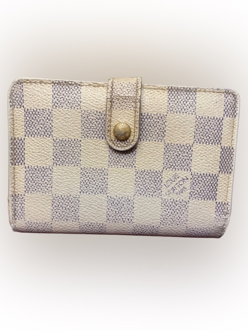 Louis Vuitton Damier Azur Canvas Port Feuille Vienoise French Purse Wallet